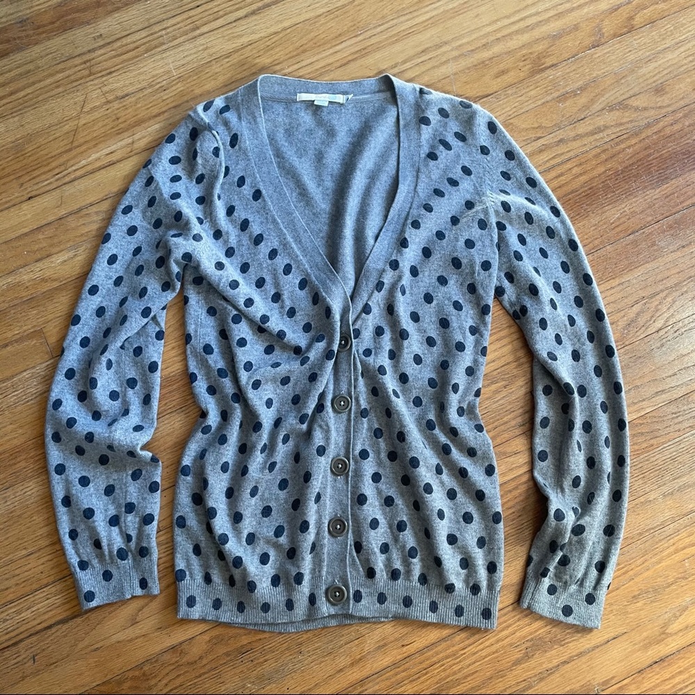 Boden Cashmere Blend Polka Dot Cardigan 6